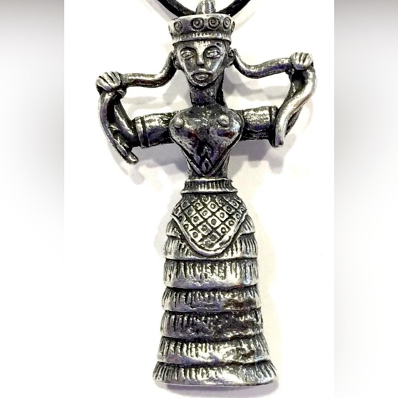 Minoan Snake Goddess Unisex Pendant Necklace - Picture 1 of 1